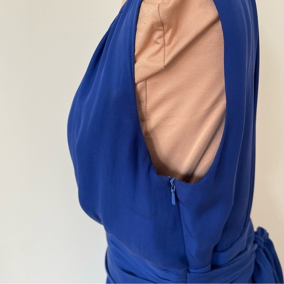 Hobbs London 100% Silk V-Neck Tie Back Sleeveless A-Line Knee Length Dress Sz 10 - Picture 9 of 10